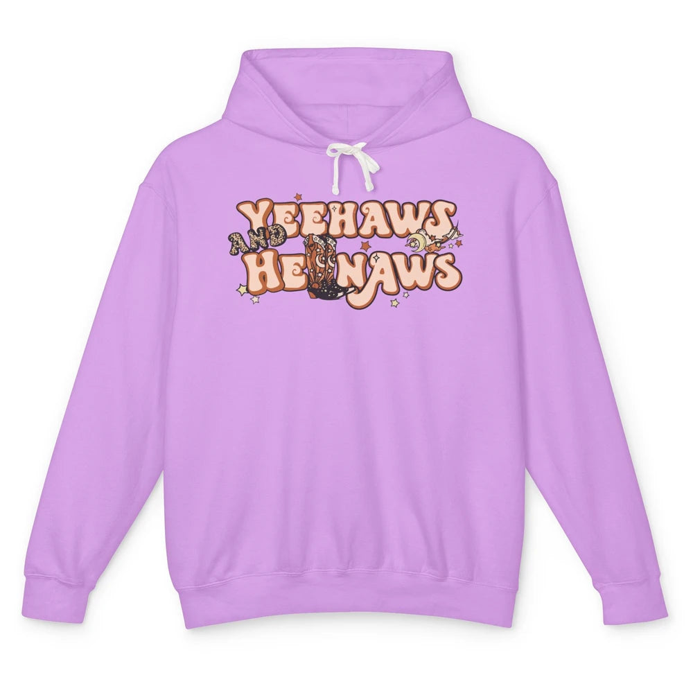 Boho Cowboy Boots Yeehaws And Hellnaws Western Country Girl Unisex Lightweight Hoodie