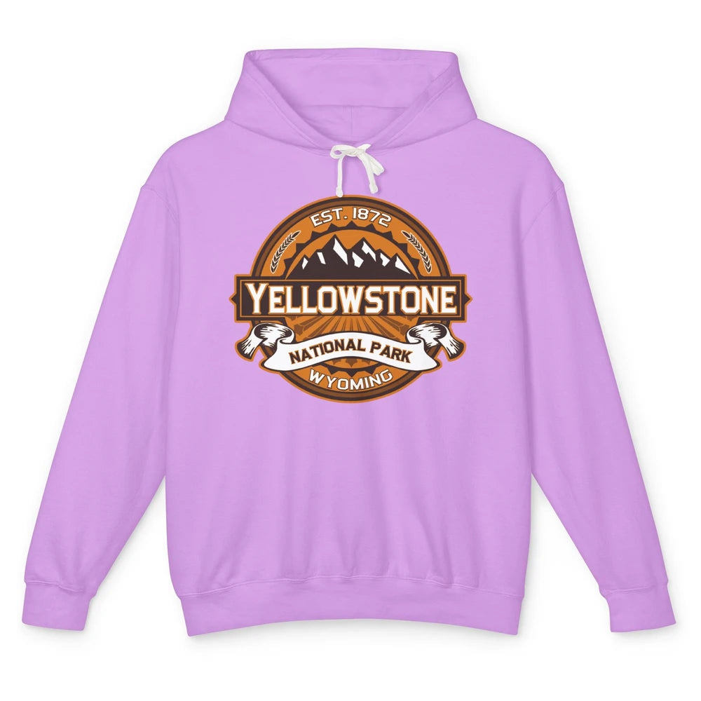 Yellowstone National Park Wyoming Golden Mountains Vintage Unisex Lightweight Hoodie