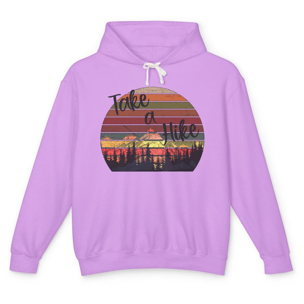 Vintage Take A Hike Sunset Hiker Hiking Camping Lover Gift Unisex Lightweight Hoodie