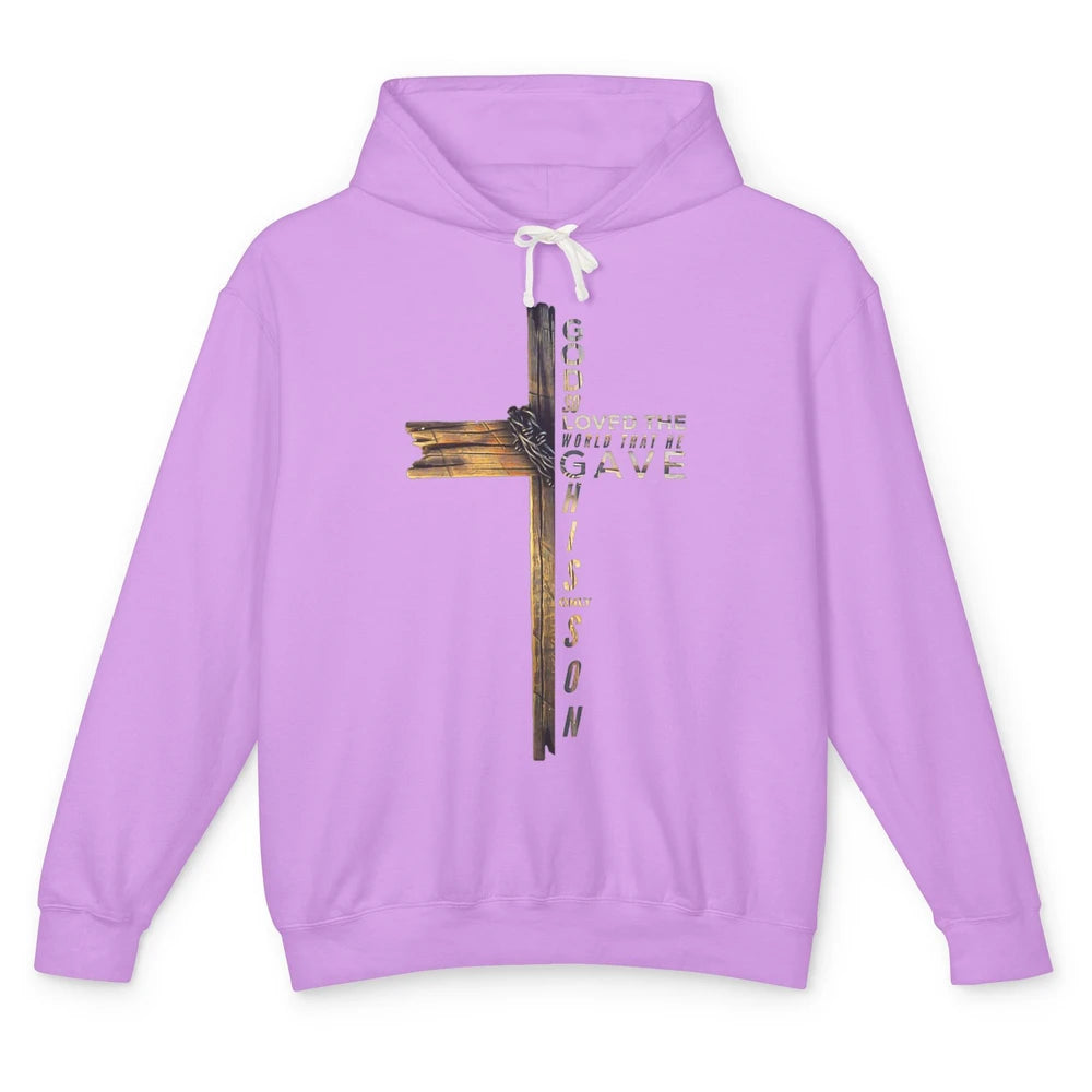 Cross Jesus Christian Bible Verse Religious Faith God Retro Unisex Lightweight Hoodie