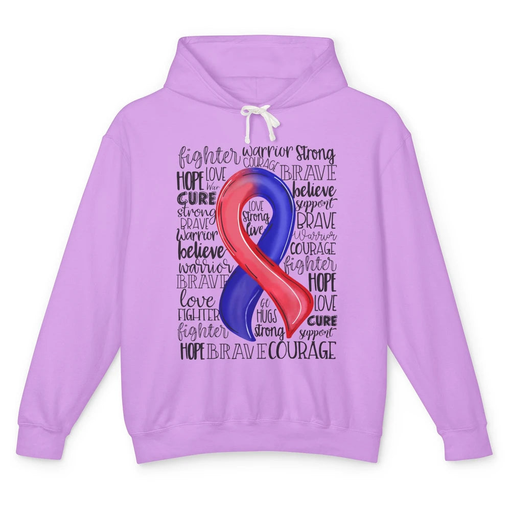 CHD Congenital Heart Disease Awareness Red And Blue Ribbon Unisex Lightweight Hoodie