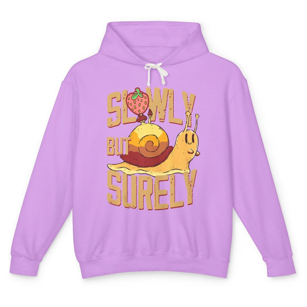 Funny Slow But Sure Snail Retro Slug Animal Sarcastic Animal Unisex Lightweight Hoodie