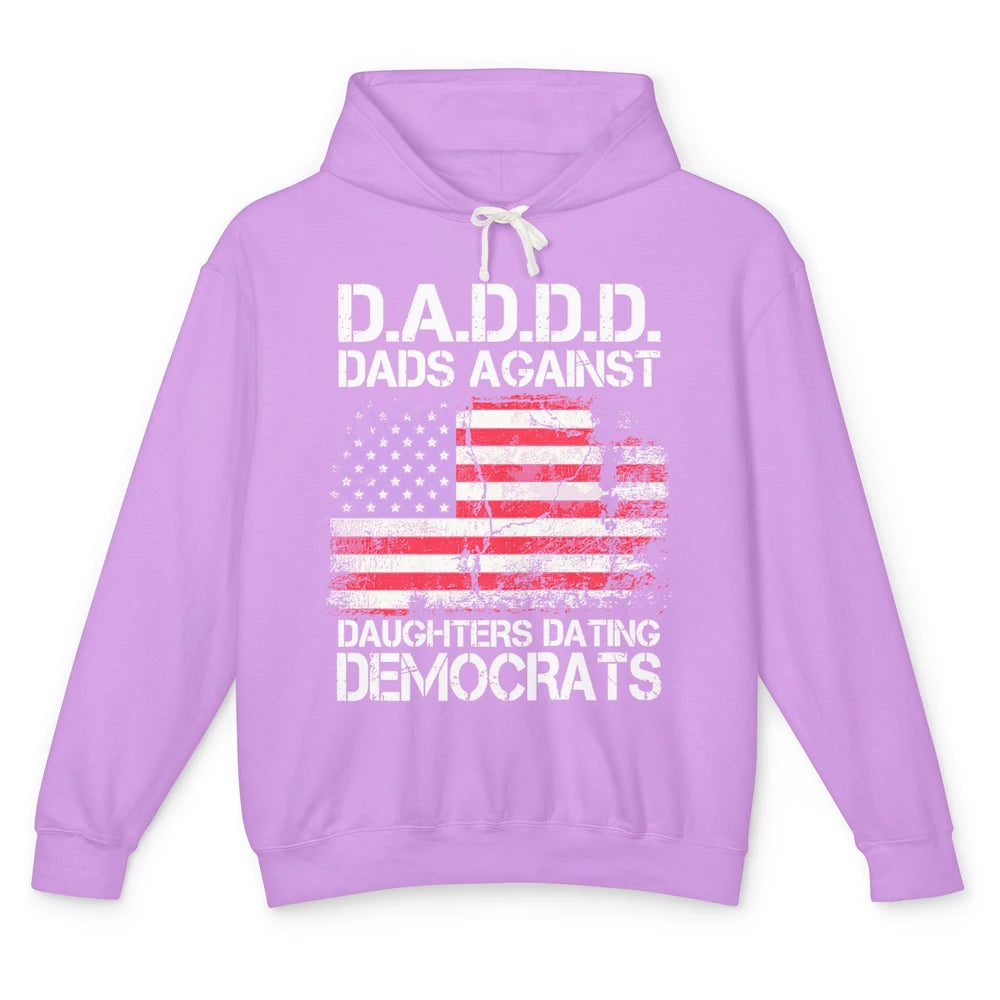 US Flag D.A.D.D.D Dads Against Daughters Dating Democrats Unisex Lightweight Hoodie