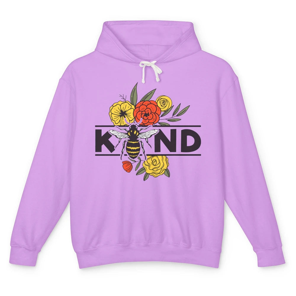 Retro Be Kind Leopard Rainbow Boho Love Mental Health Matter Unisex Lightweight Hoodie