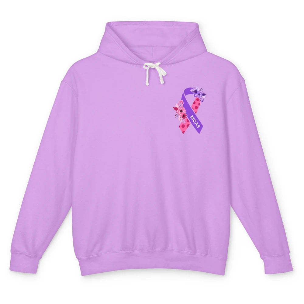 MCAS Mast Cell Activation Syndrome Awareness Ribbon Pocket Unisex Lightweight Hoodie