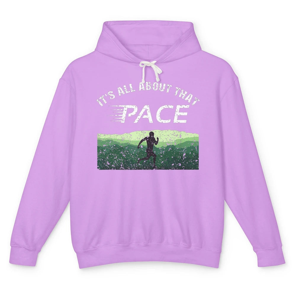 All About That Pace Summit Running Marathon Runner Vintage Unisex Lightweight Hoodie