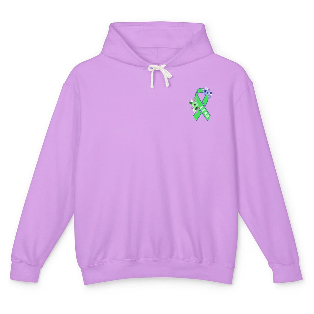 Body Focused Repetitive Disorder BFRB Floral Green Ribbon Unisex Lightweight Hoodie