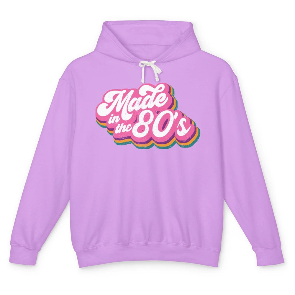 Retro Vintage Made In The 80's 1980s Born Birthday 80s Born Unisex Lightweight Hoodie