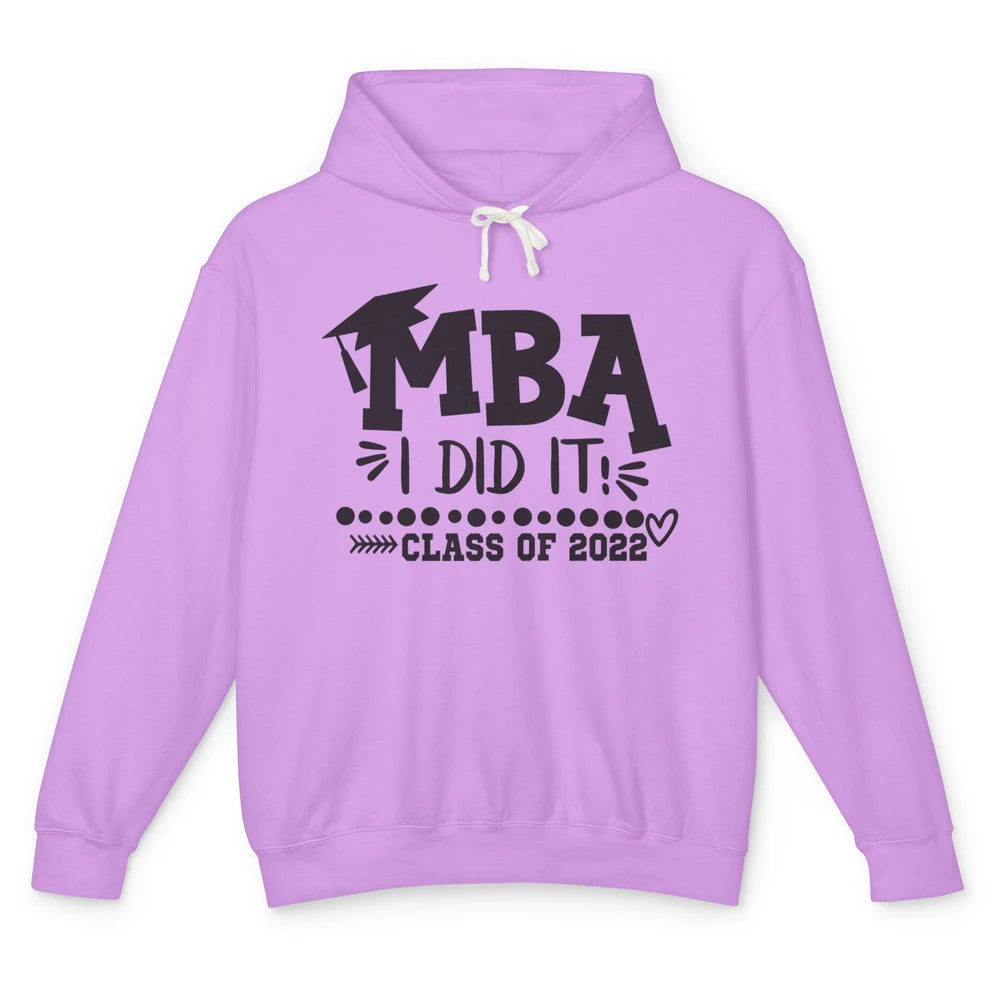 Mastered It MBA Complete 2022 Senior Graduate Bachelor Hat Unisex Lightweight Hoodie