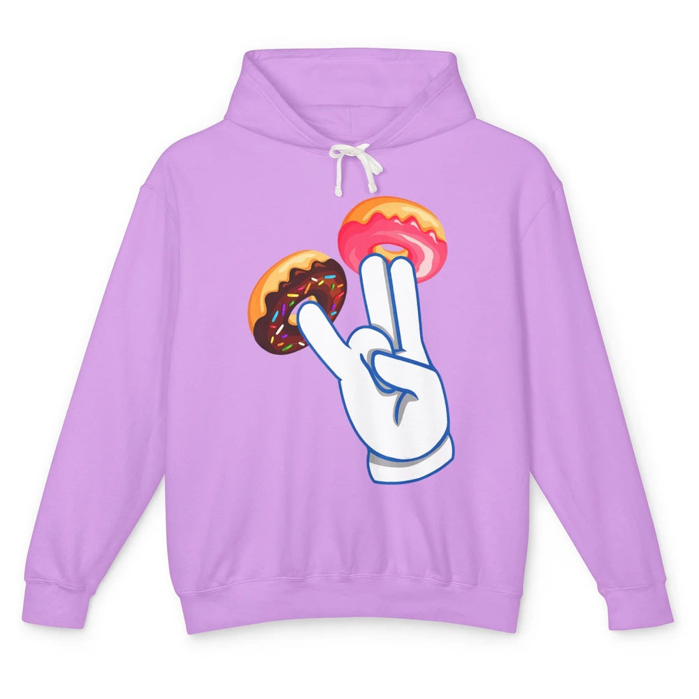 Funny Donut Two In Pink Shocker Men Women Sarcastic Doughnut Unisex Lightweight Hoodie