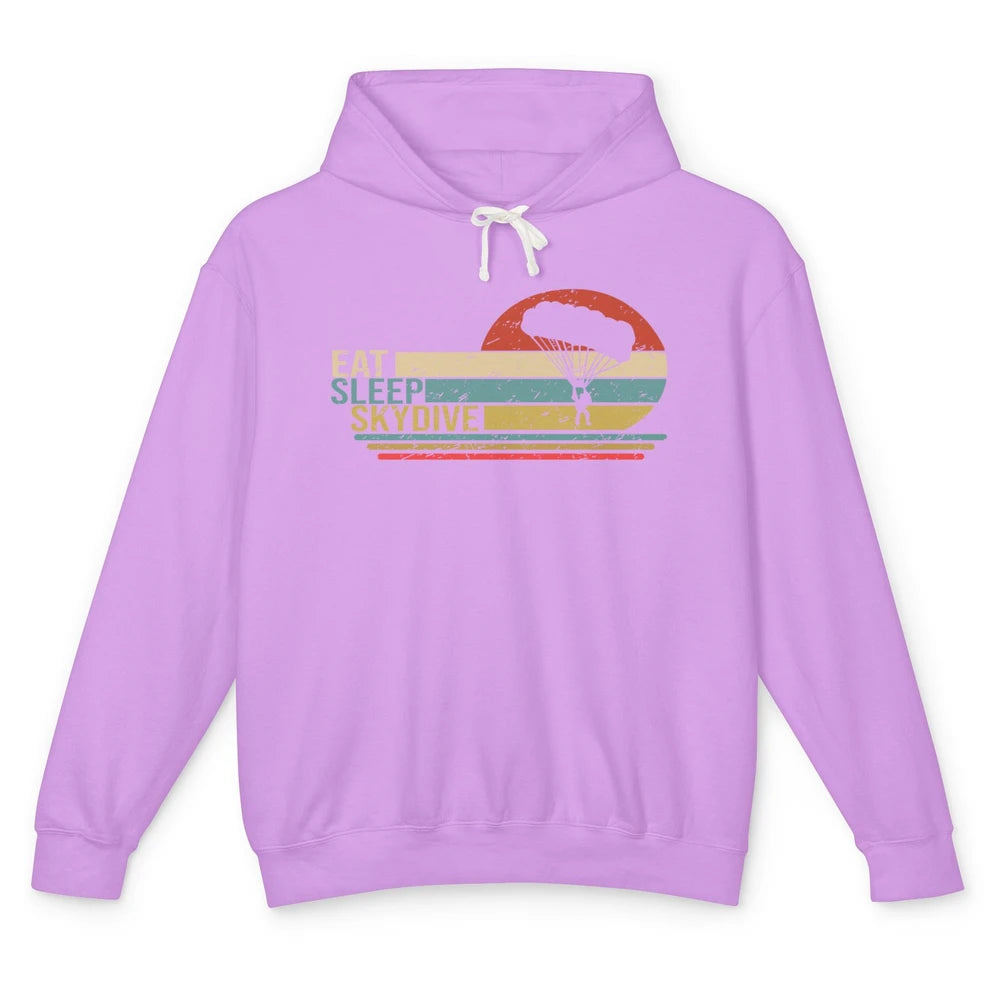 Vintage Skydiving Eat Sleep Skydive Parachute Skydiver Gift Unisex Lightweight Hoodie