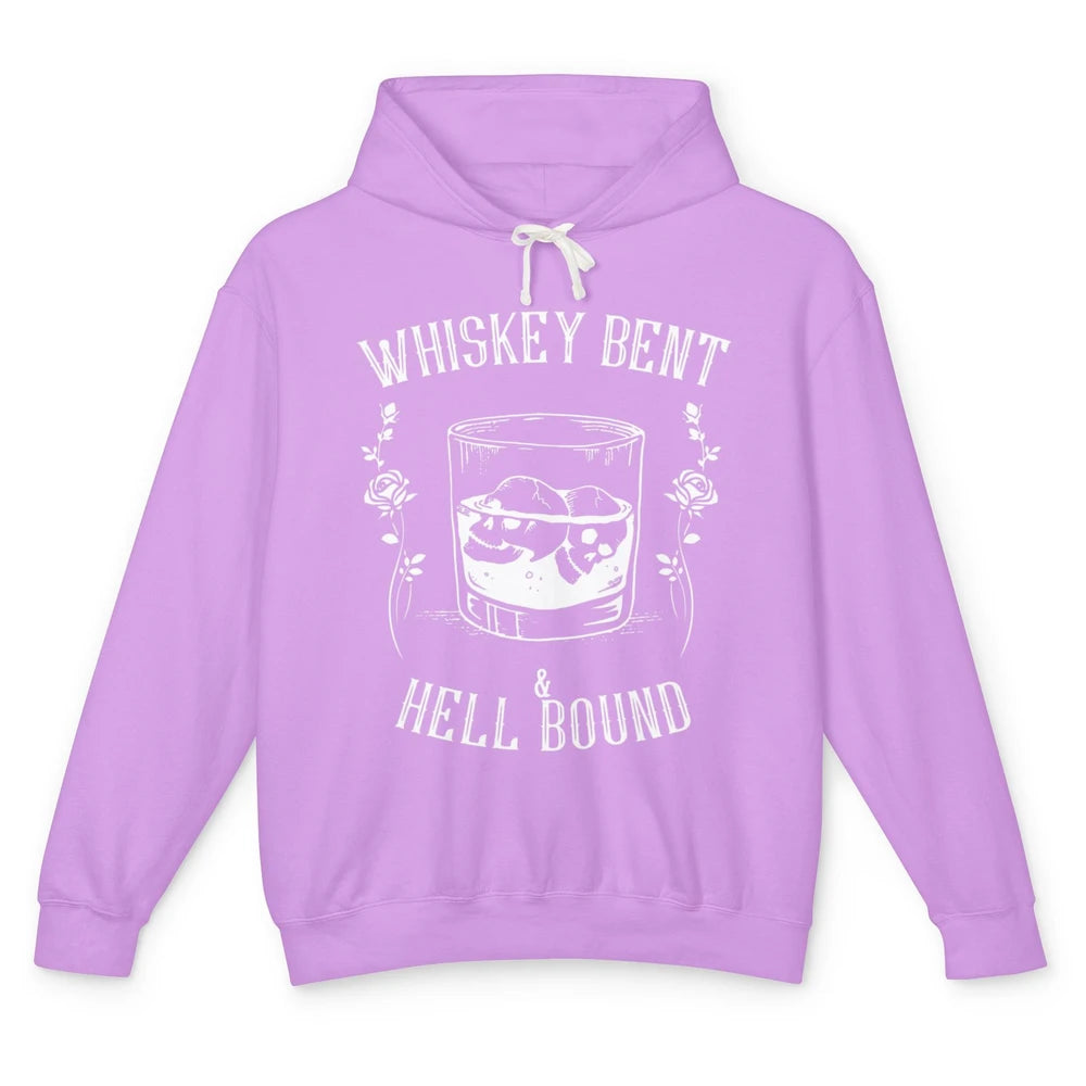 Whiskey Bent Hell Bound Wine Shot Drinker Alcoholic Bourbon Unisex Lightweight Hoodie