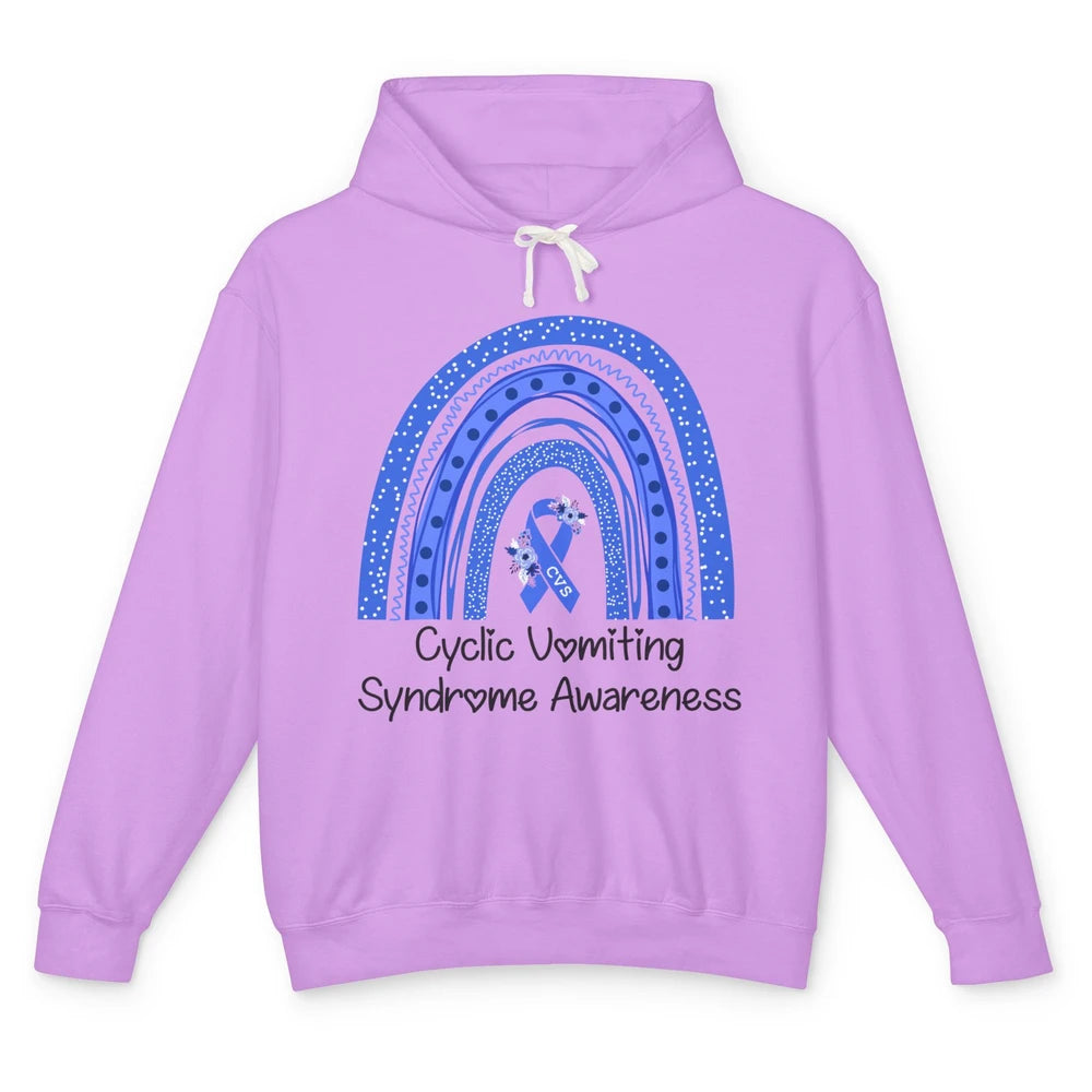 Cyclic Vomiting Syndrome Awareness Blue Ribbon Rainbow Unisex Lightweight Hoodie