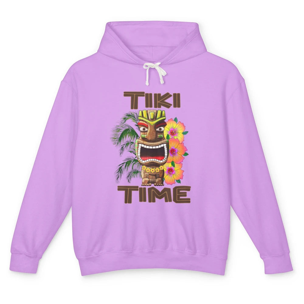 Aloha Flower Luau Tiki Time Hawaii Palm Tree Paradise Beach Unisex Lightweight Hoodie