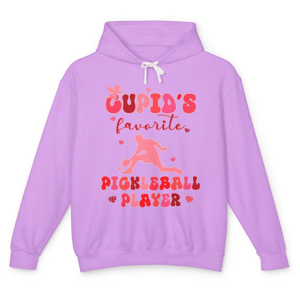 Cupid's Favorite Pickleball Player Happy Valentines Day Love Unisex Lightweight Hoodie