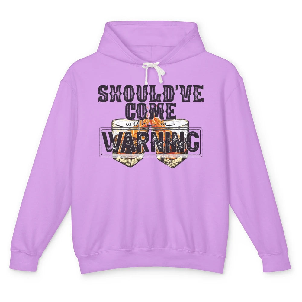 Retro Whiskey Should Have Come With A Warning Western Cowboy Unisex Lightweight Hoodie