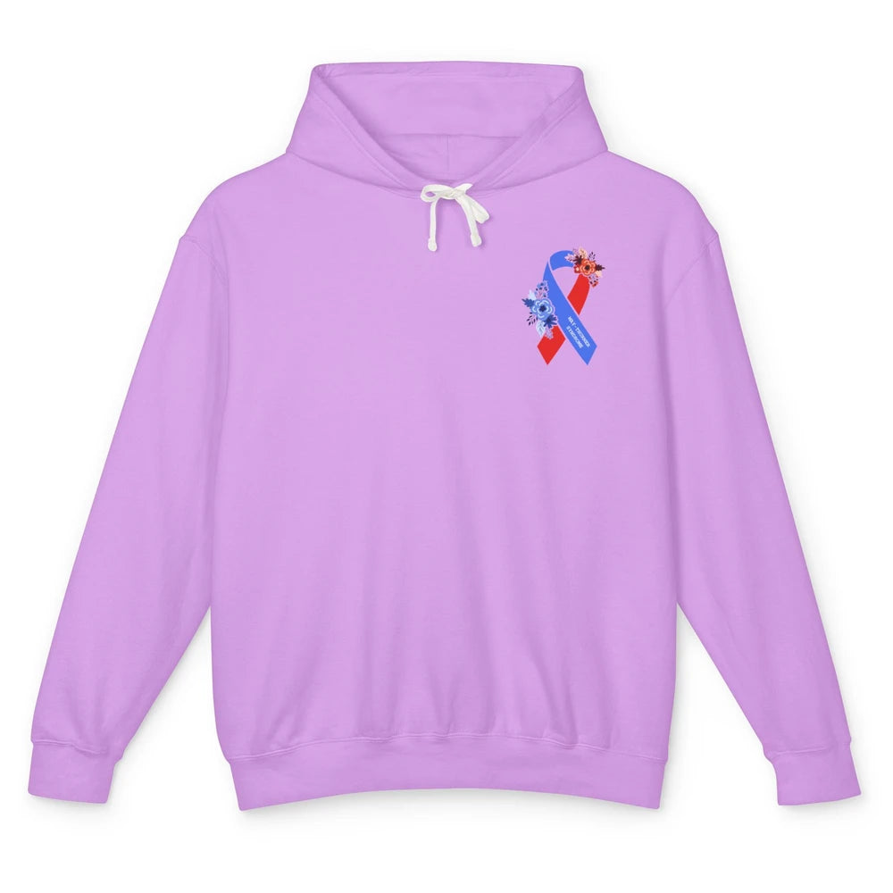 May-thurner Syndrome Awareness Floral Red Blue Ribbon Gift Unisex Lightweight Hoodie