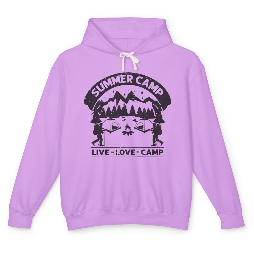 Summer Camp Live Love Camp Vacation Camping Hiking Retro Unisex Lightweight Hoodie