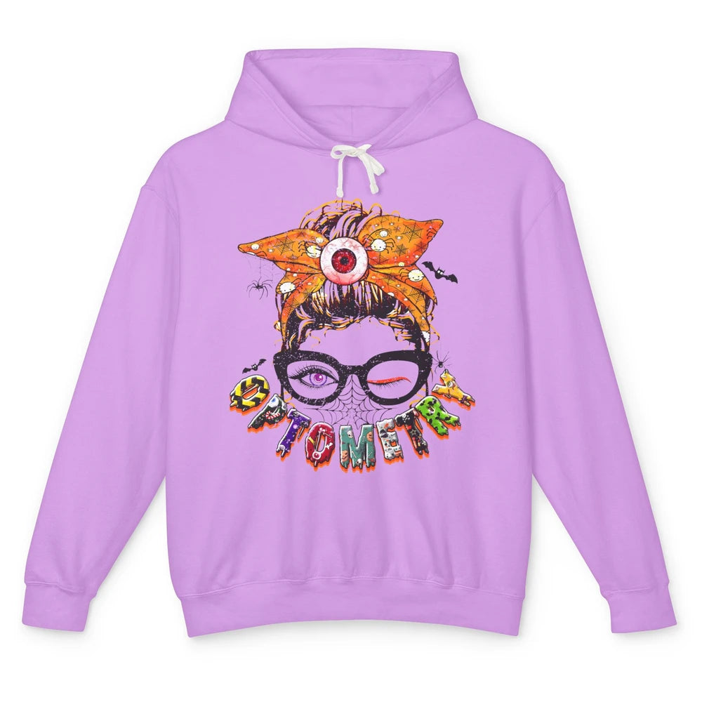 Optometry Messy Bun Glasses Halloween Optometrist Optician Unisex Lightweight Hoodie