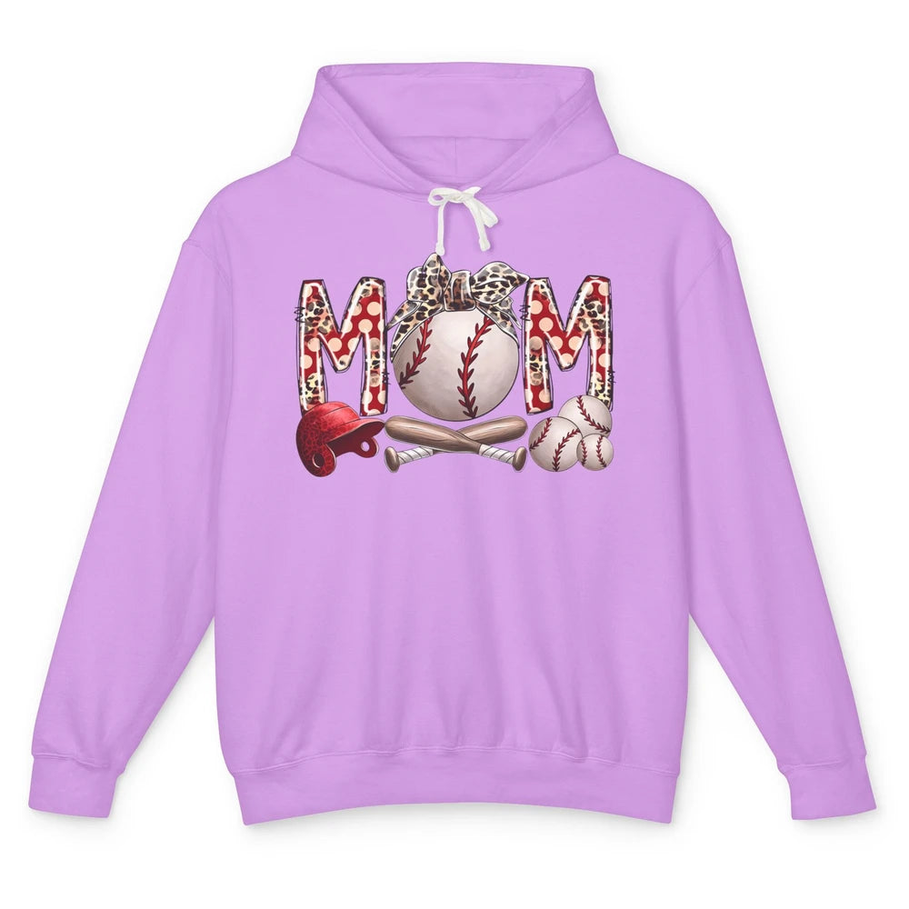 Baseball Mom Leopard Bandana Mom Love Baseball Mother's Day Unisex Lightweight Hoodie