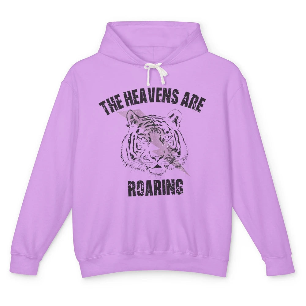 Lion Lightning Bolt Heavens Are Roaring Christian Catholic Unisex Lightweight Hoodie