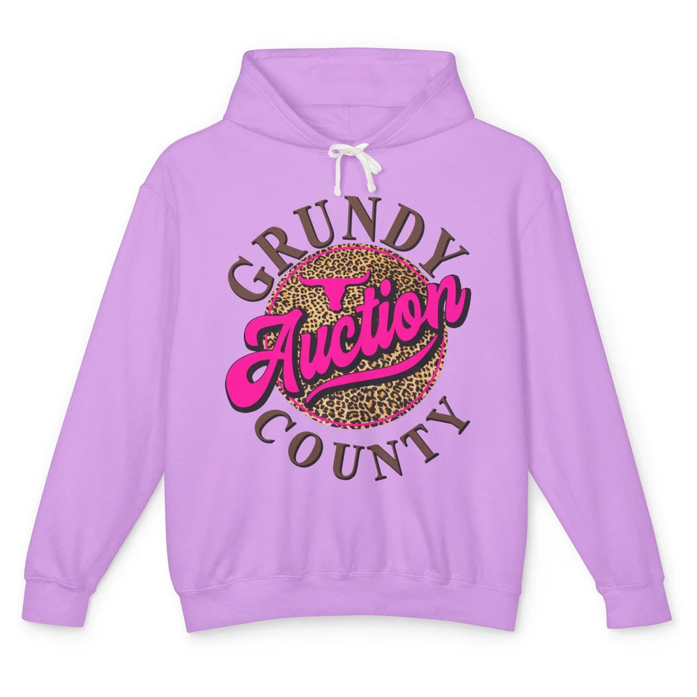 Leopard Grundy County Auction Western Country Cowboy Cowgirl Unisex Lightweight Hoodie