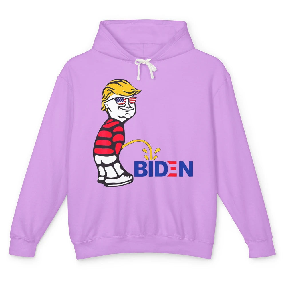 Funny Anti Joe Biden Vote Donald Trump 2024 Patriotic Humor Unisex Lightweight Hoodie