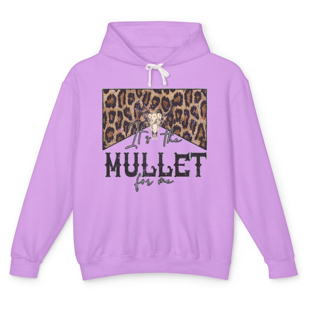 Leopard Boho Bull Skull It's The Mullet For Me Western Girls Unisex Lightweight Hoodie