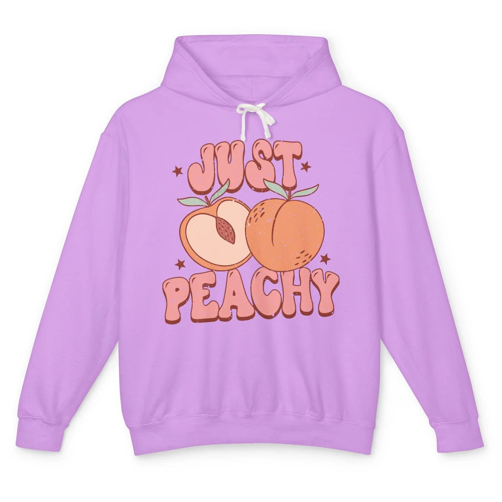 Just Peachy Vintage Peach Summer Fruits Peach Lovers Gift Unisex Lightweight Hoodie