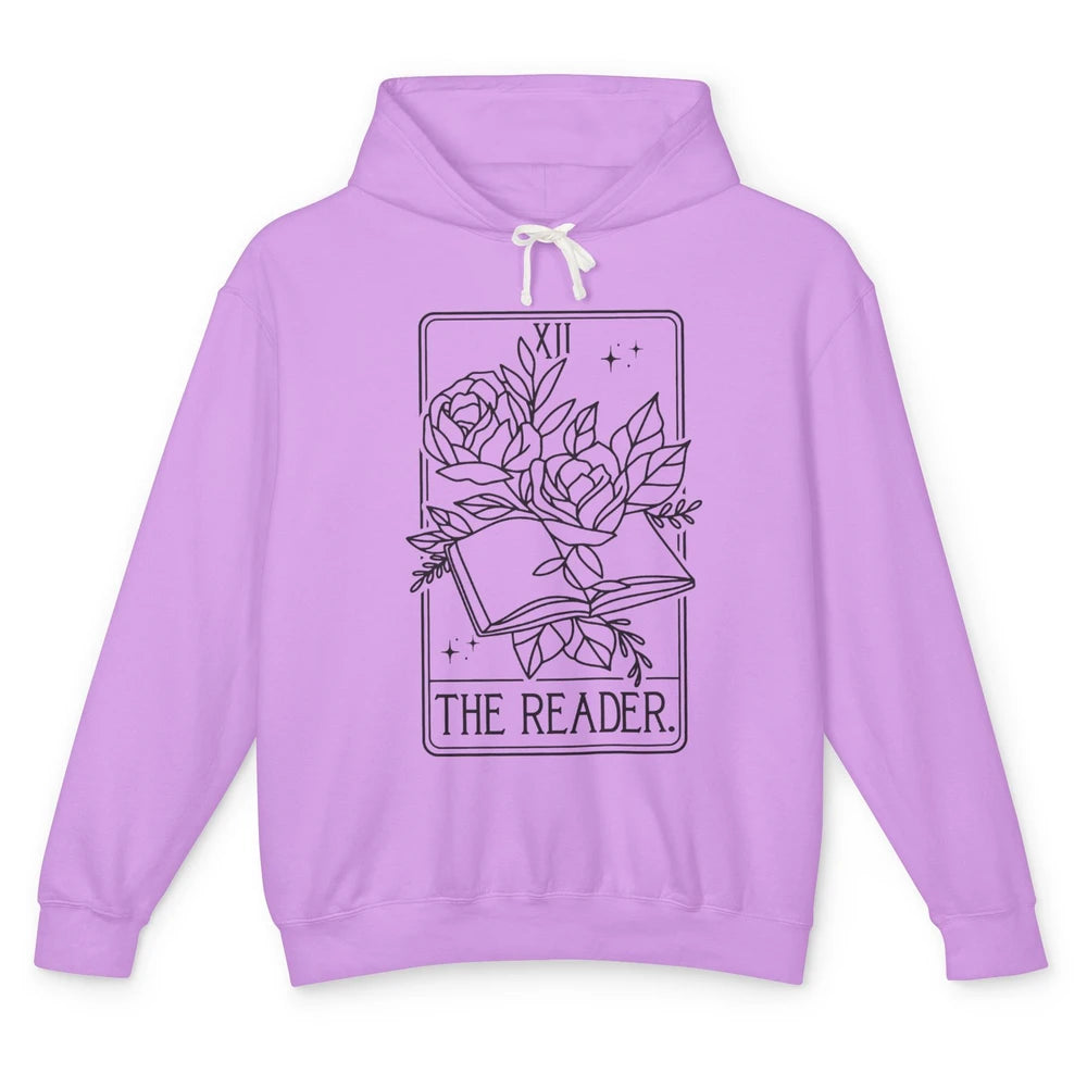 The Reader Tarot Card Mystic Floral Bookish Gothic Aesthetic Unisex Lightweight Hoodie