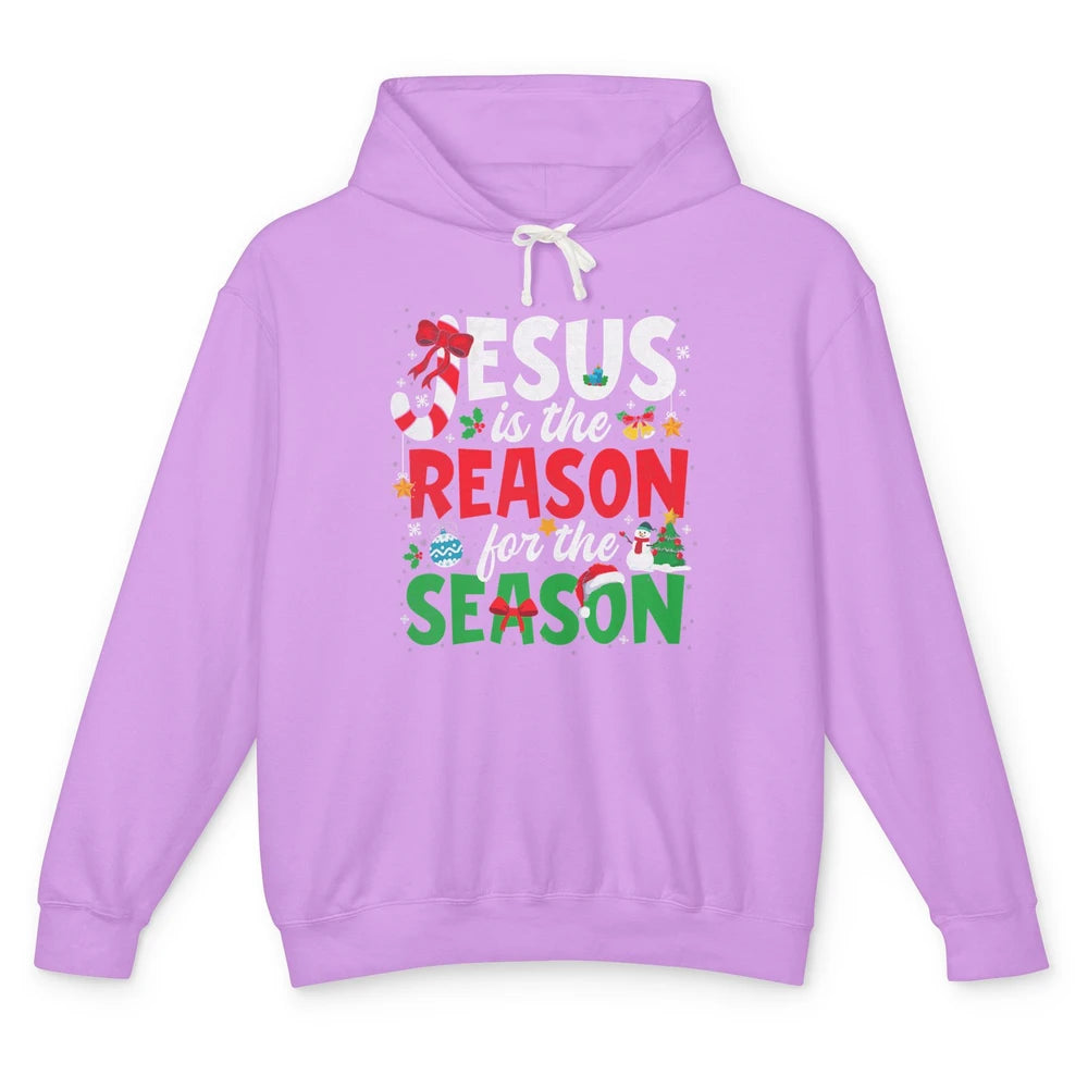 Merry Christmas Jesus The Reason For Season Xmas Candy Tree Unisex Lightweight Hoodie