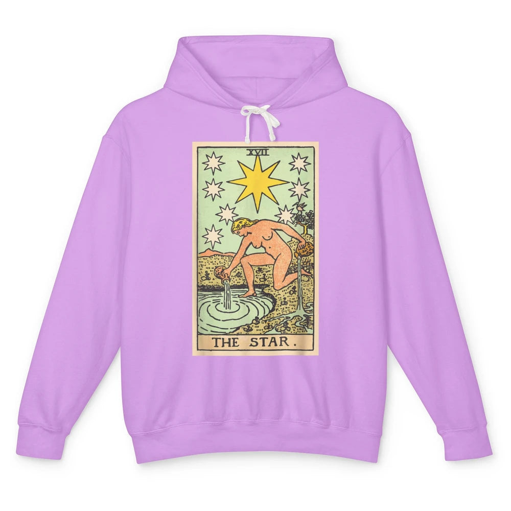 The Star Tarot Card Lady Crescent Vintage Moon Halloween Unisex Lightweight Hoodie