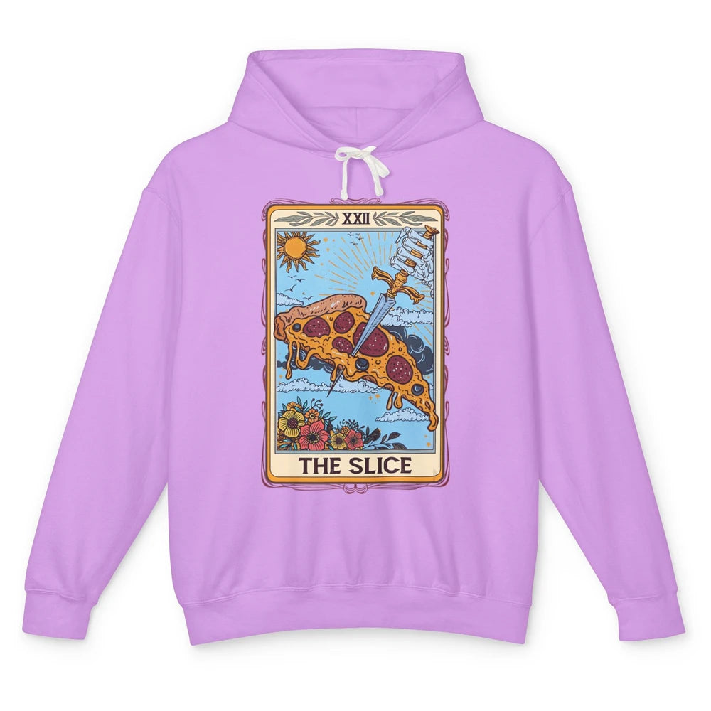 Funny Floral The Slice Tarot Card Pizza Fast Food Vintage Unisex Lightweight Hoodie