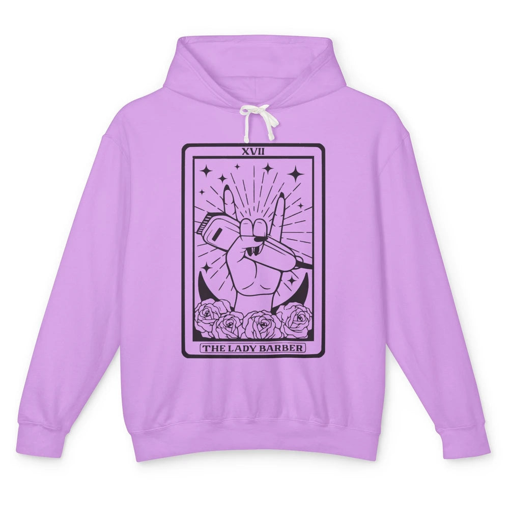 Hairstylist Lady Barber Tarot Card Hairdresser Beautician Unisex Lightweight Hoodie