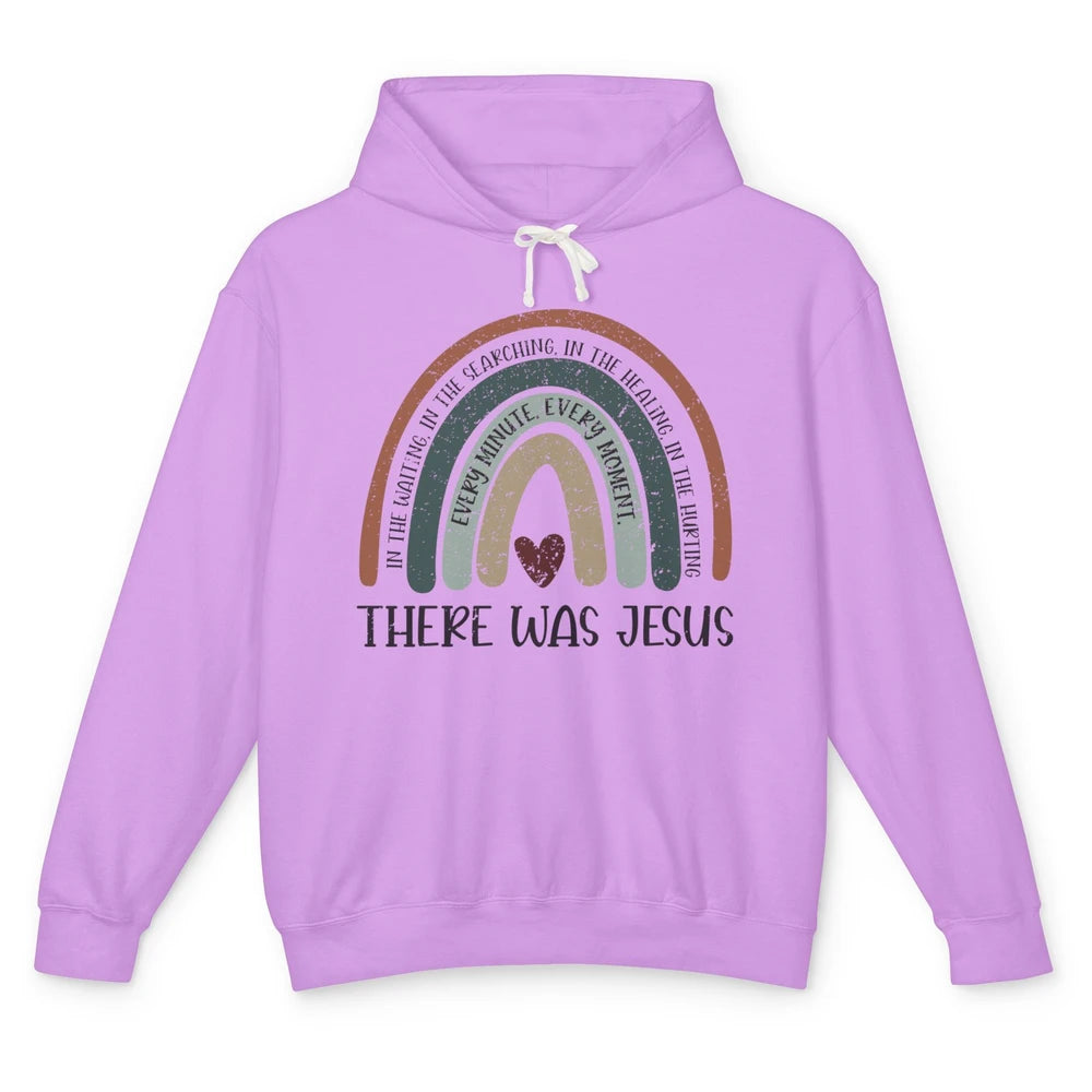 Retro Rainbow In Every Minute There Was Jesus Christian Gift Unisex Lightweight Hoodie