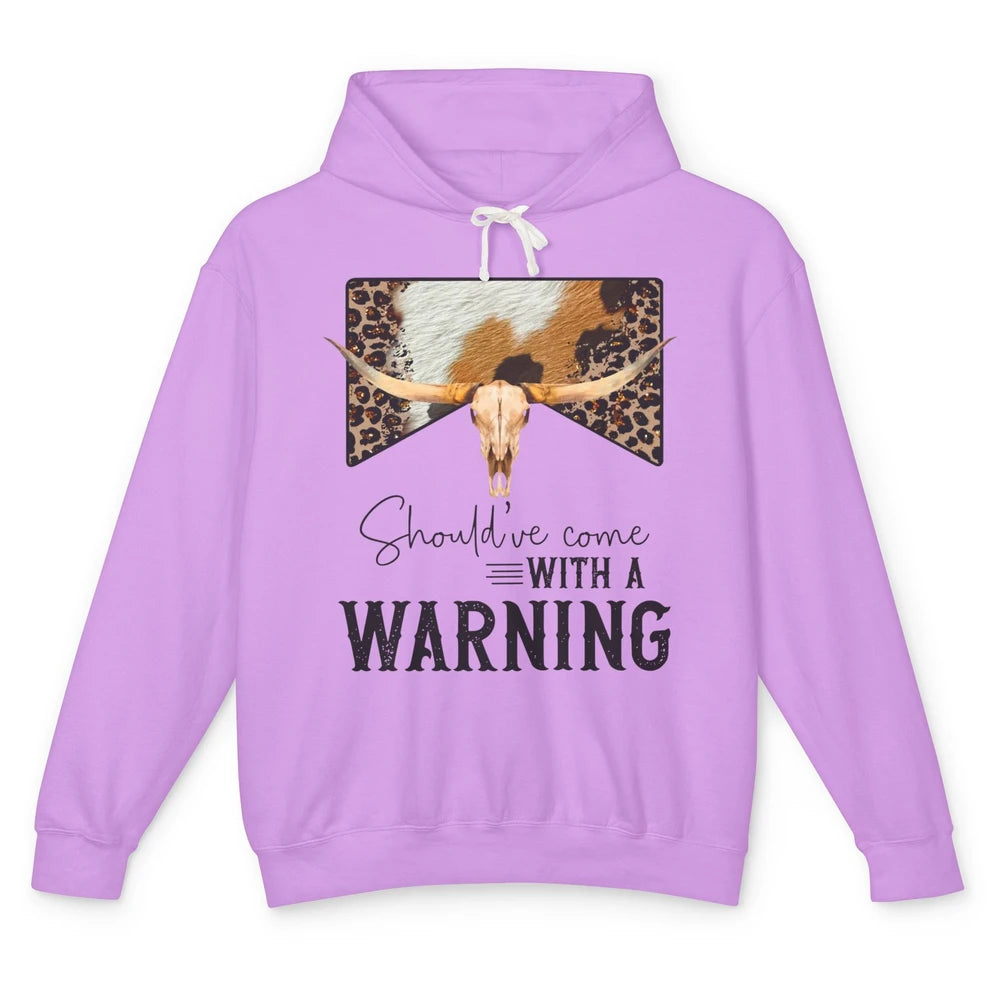 Leopard Cow Skull Should've Come With A Warning Western Unisex Lightweight Hoodie