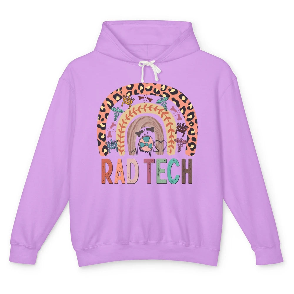 Leopard Rainbow X-ray Rad Tech Radiology Life X-ray Tech Unisex Lightweight Hoodie