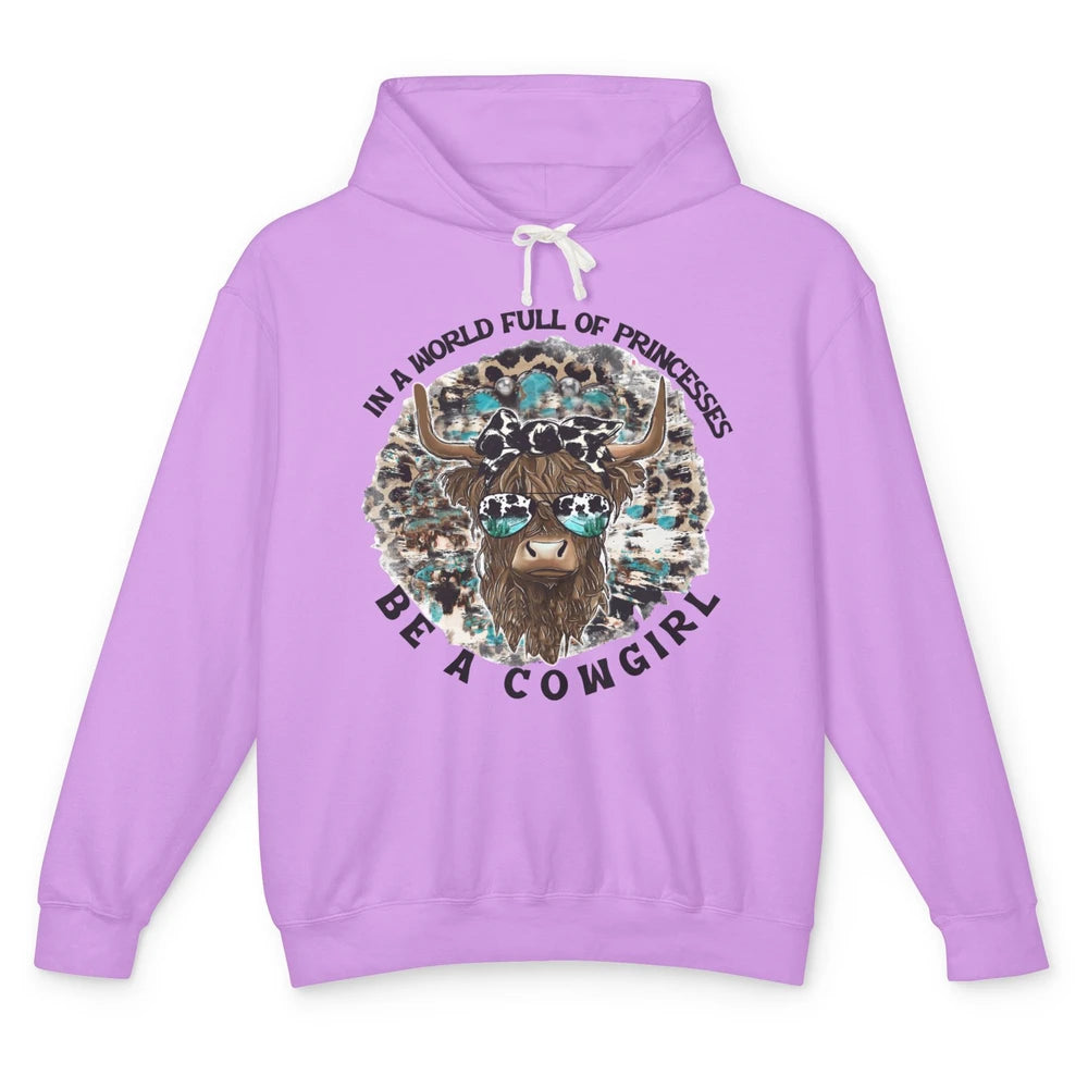 Highland Cow Bandana Be A Cowgirl Western Country Farmers Unisex Lightweight Hoodie