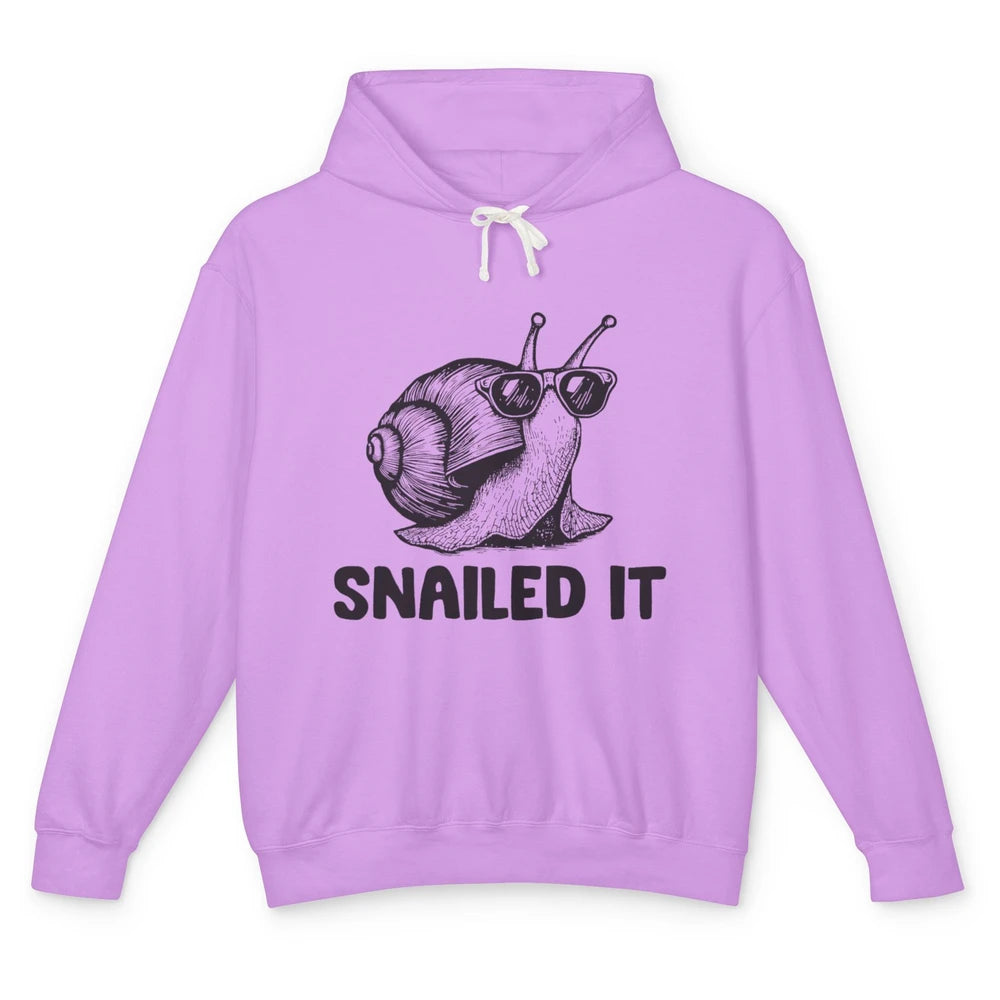 Funny Slow Snail Sunglasses Slug Snailed It Sarcastic Animal Unisex Lightweight Hoodie