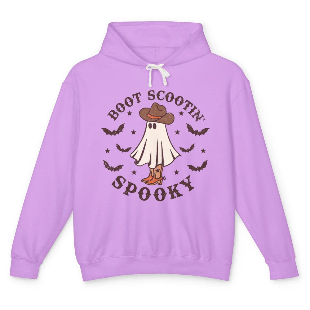 Funny Cowboy Ghost Boot Scooting Spooky Western Halloween Unisex Lightweight Hoodie