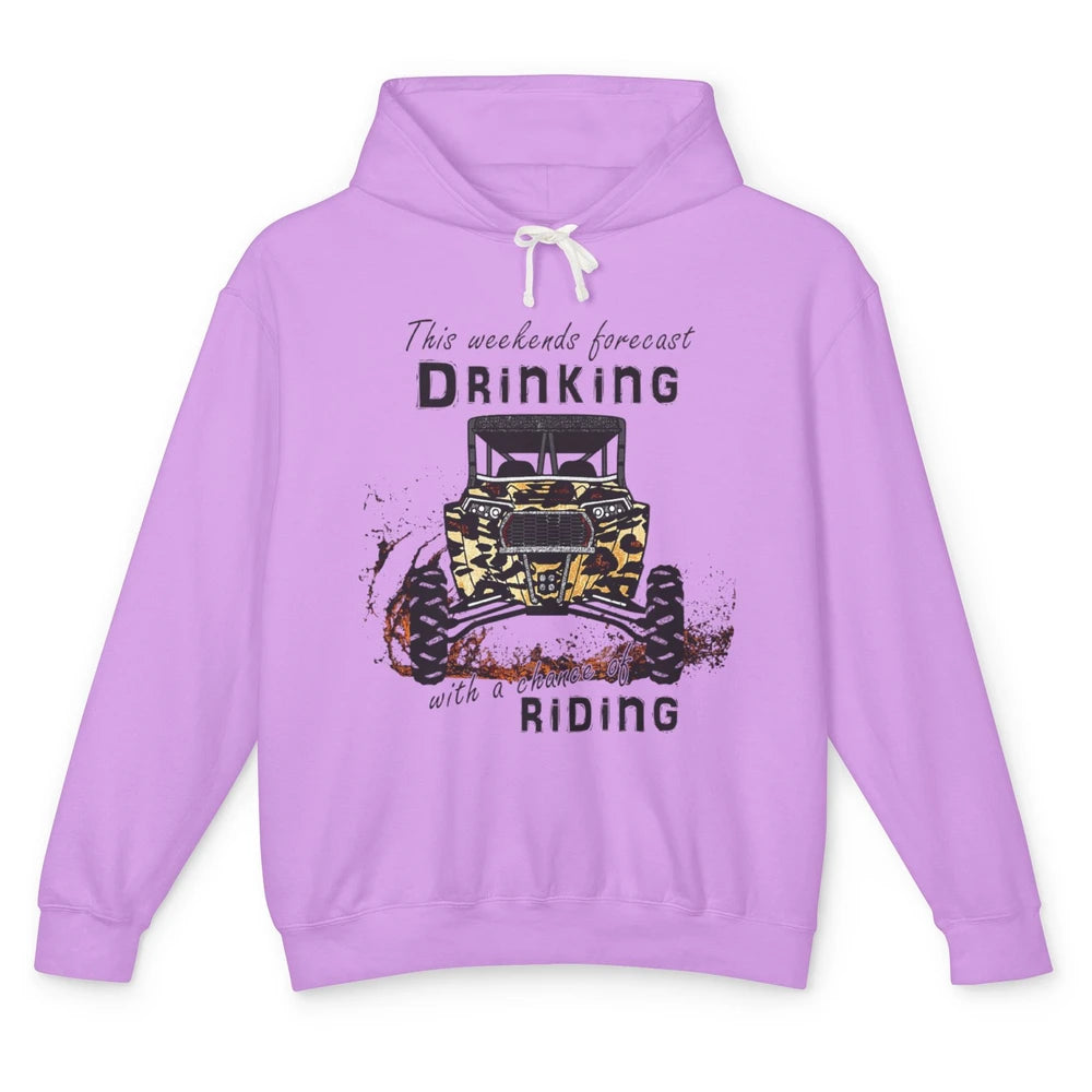 Leopard UTV Weekend Forecast Drinking Offroad Riding SXS Mud Unisex Lightweight Hoodie