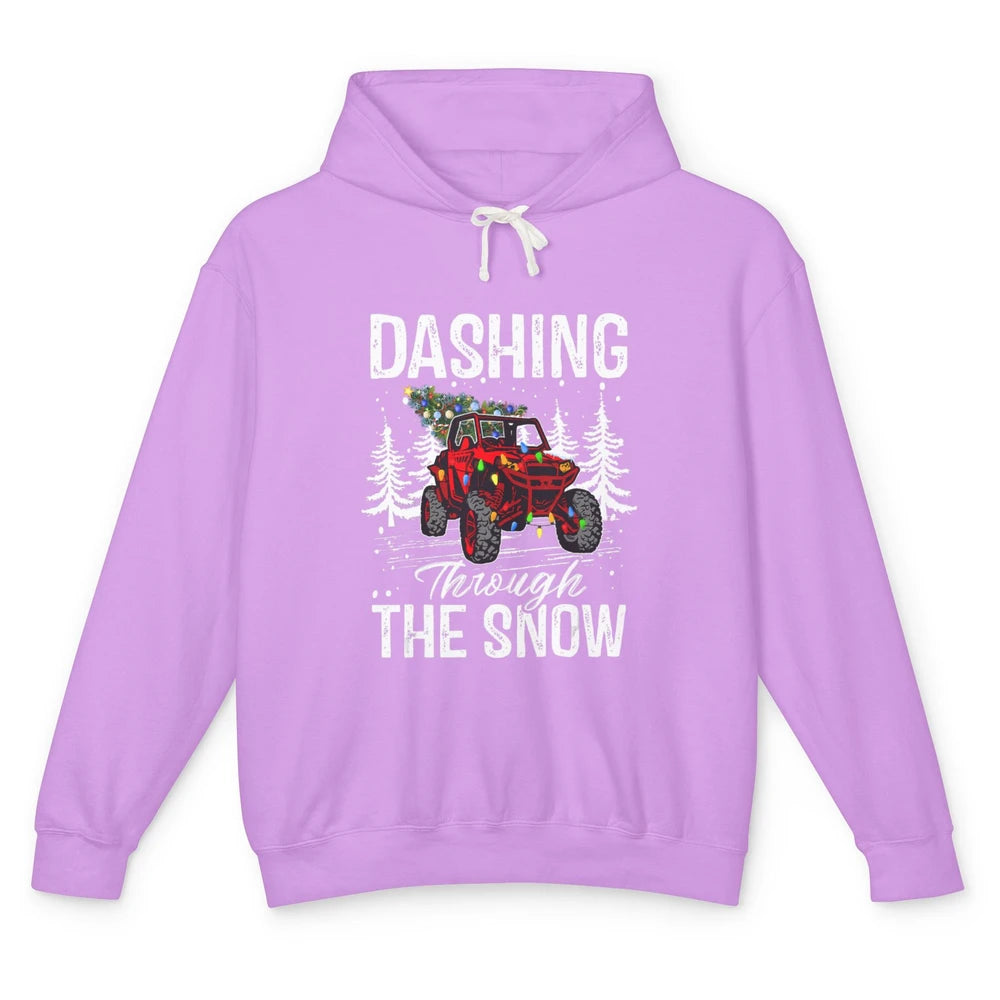 Side By Side Christmas UTV Riding Dirty SXS Rider Offroad Unisex Lightweight Hoodie