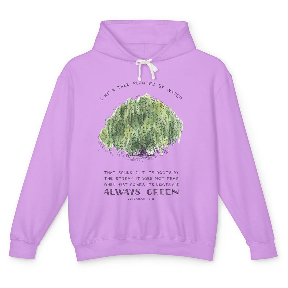 Christian Like A Tree Planted By Water Bible Verse Religious Unisex Lightweight Hoodie