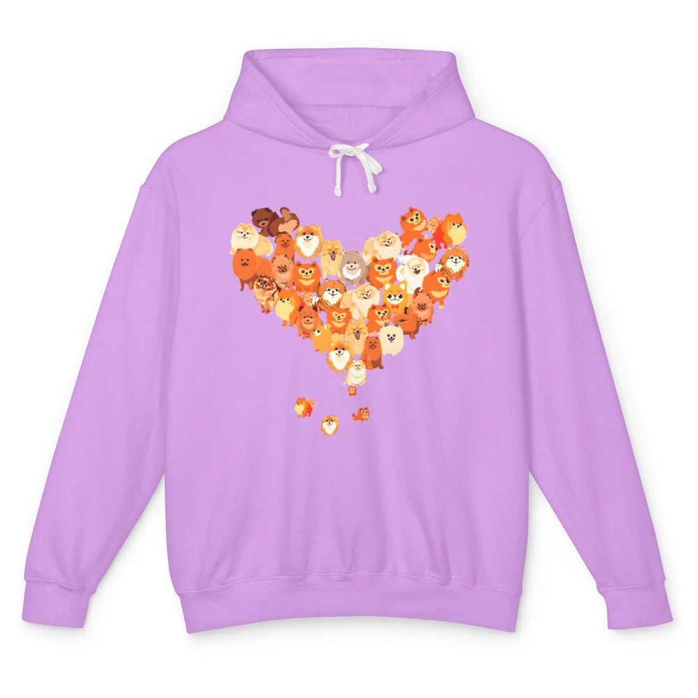 Pomeranian Heart Cute Pomeranian Dog Lovers Gift My Pet Love Unisex Lightweight Hoodie