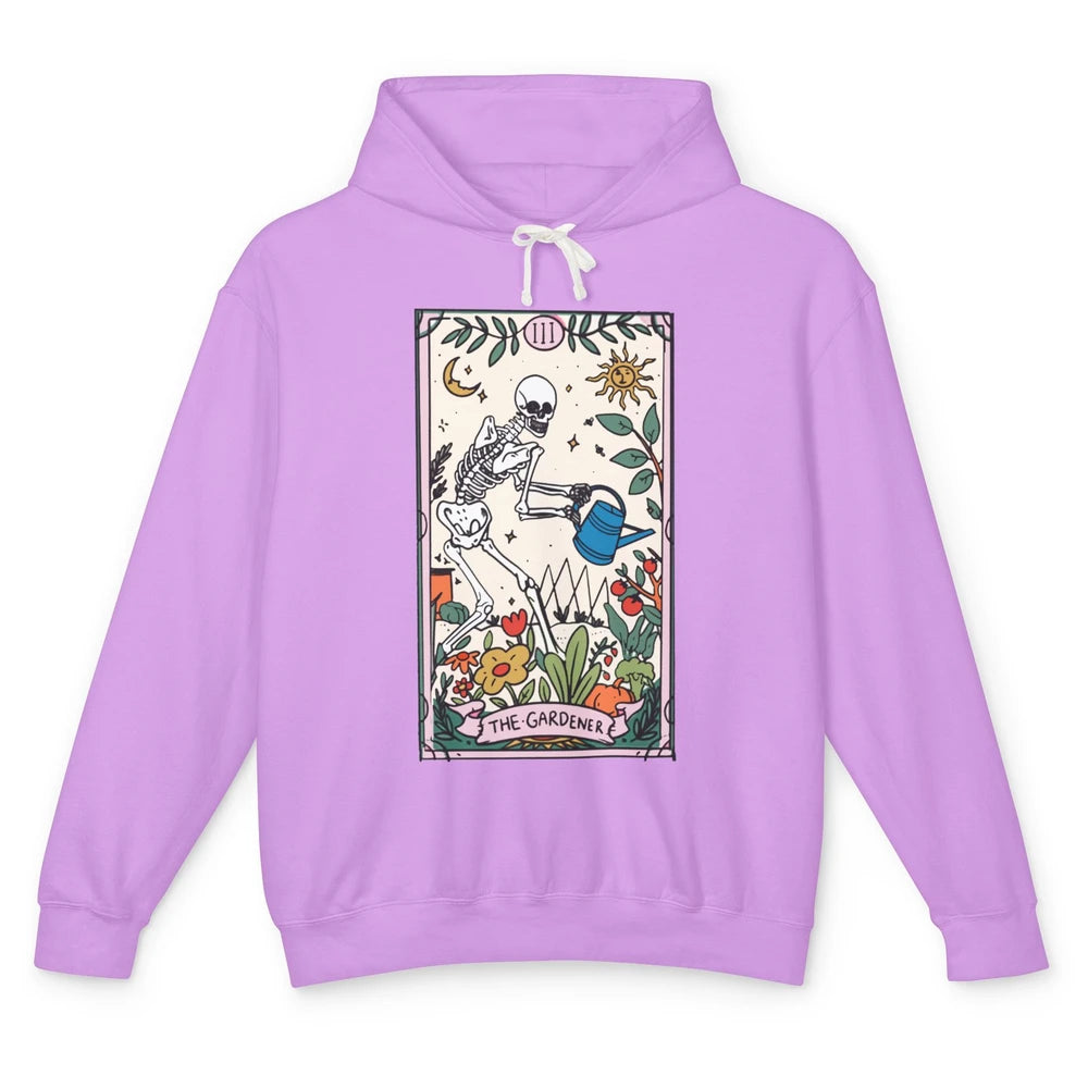 Gardening Because Murder Is Wrong Tarot Skeleton Gardener Unisex Lightweight Hoodie