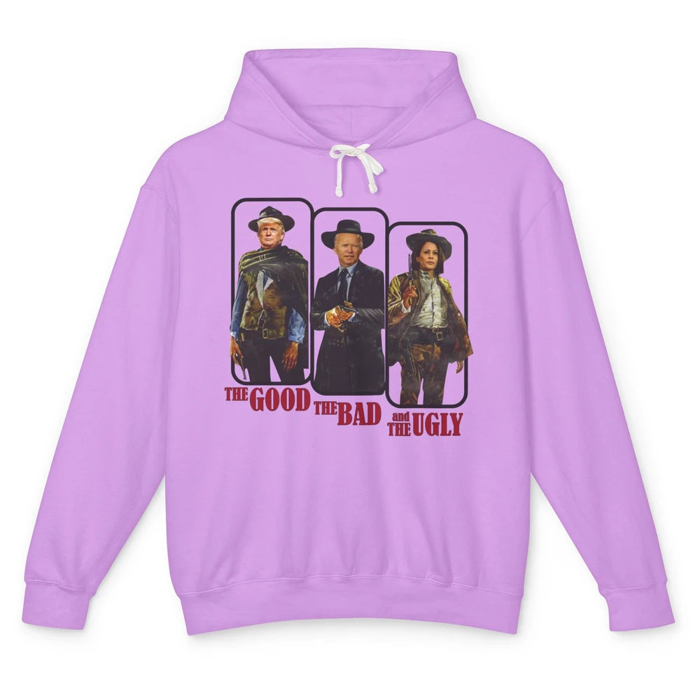 Funny Trump The Good The Bad The Ugly Anti Biden Kamala Unisex Lightweight Hoodie