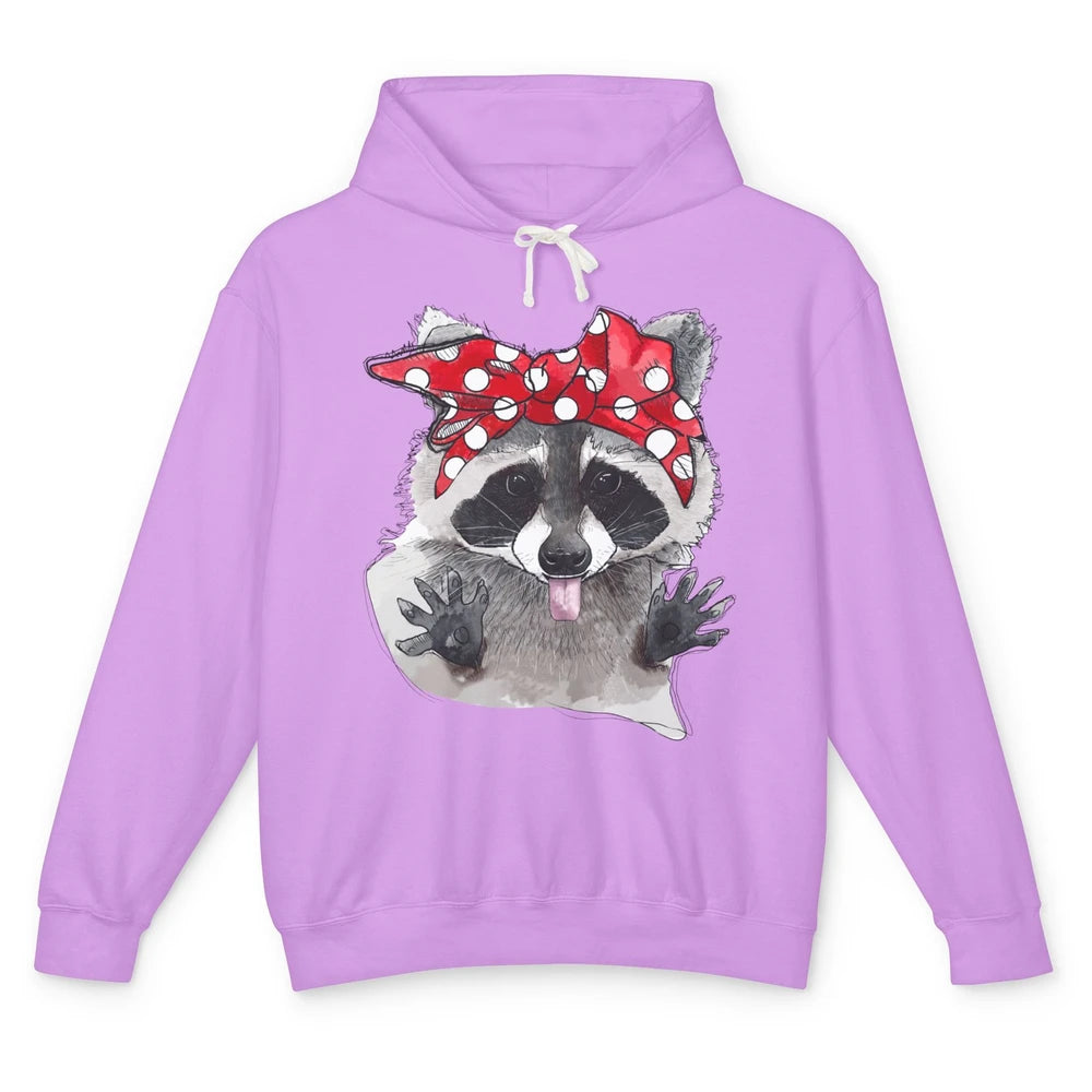 Bandana Racoon Baby Trashed Racoon Panda Lovers Gift Unisex Lightweight Hoodie