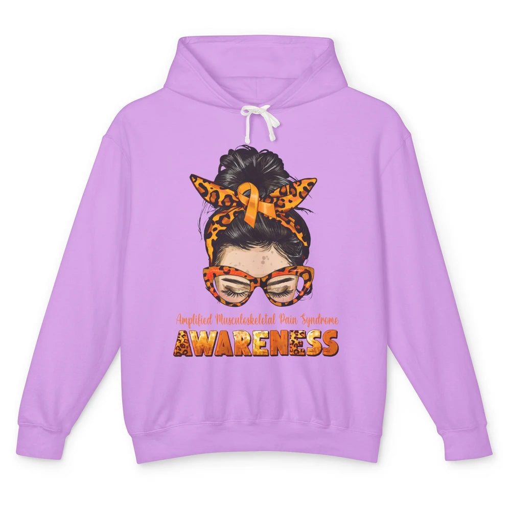 Amplified Musculoskeletal Pain Syndrome Orange Messy Bun Unisex Lightweight Hoodie