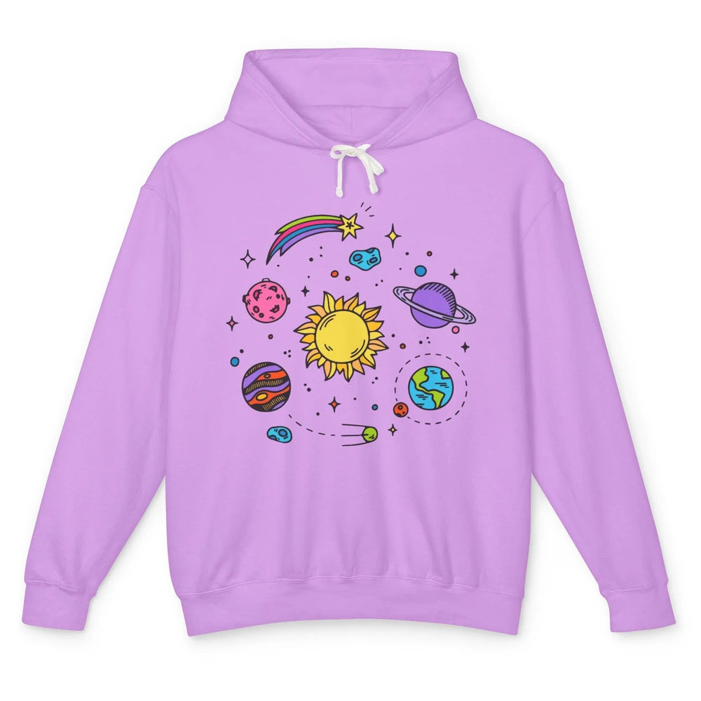 Solar System Space Galaxy Outer Space Astrology Astronauts Unisex Lightweight Hoodie