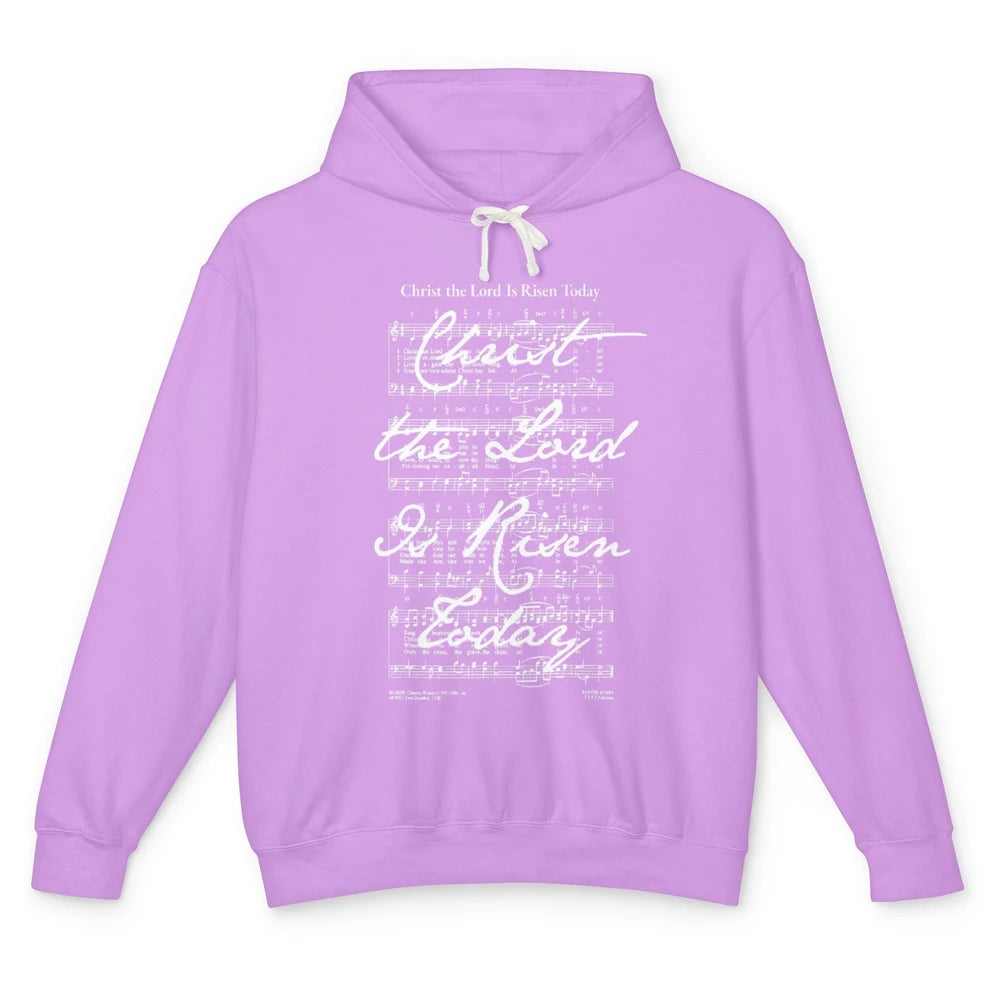 Christian Easter Hymn Christ The Lord Is Risen Musical Notes Unisex Lightweight Hoodie